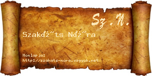 Szakáts Nóra névjegykártya